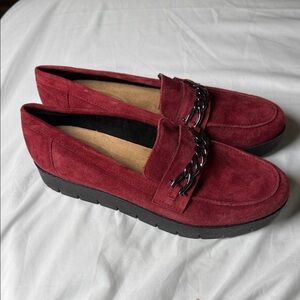 Easy Spirit Red Suede Loafers